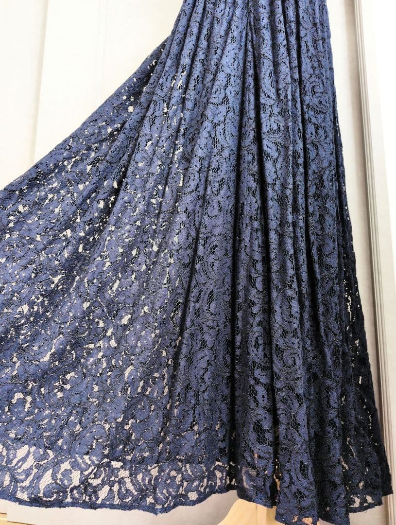 うに様♡【CAROLINA HERRERA】総レース ロングドレス ネイビー