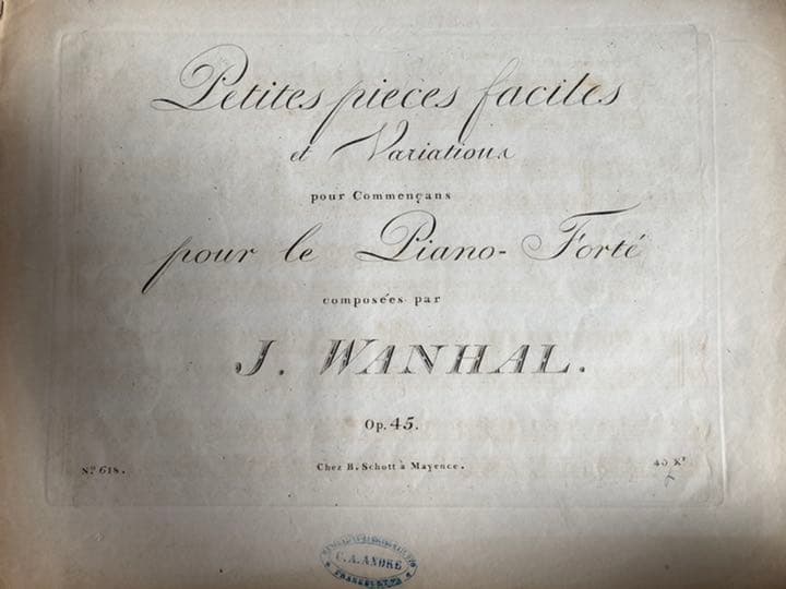 ヴァンハル：ピアノのための主題と変奏曲Op.45 W.XIVa:16