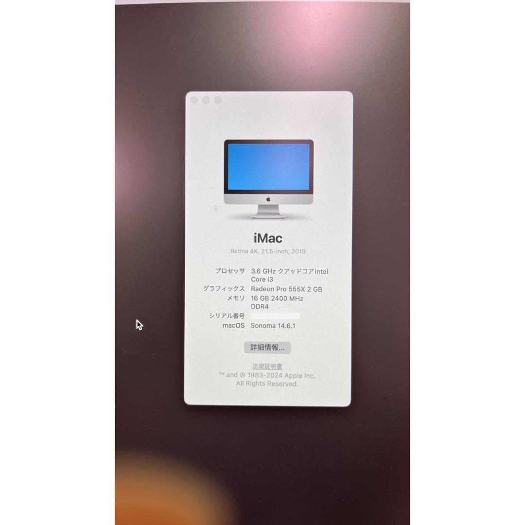 【美品】iMac 21.5インチ メモリ16GB HDD 1TB