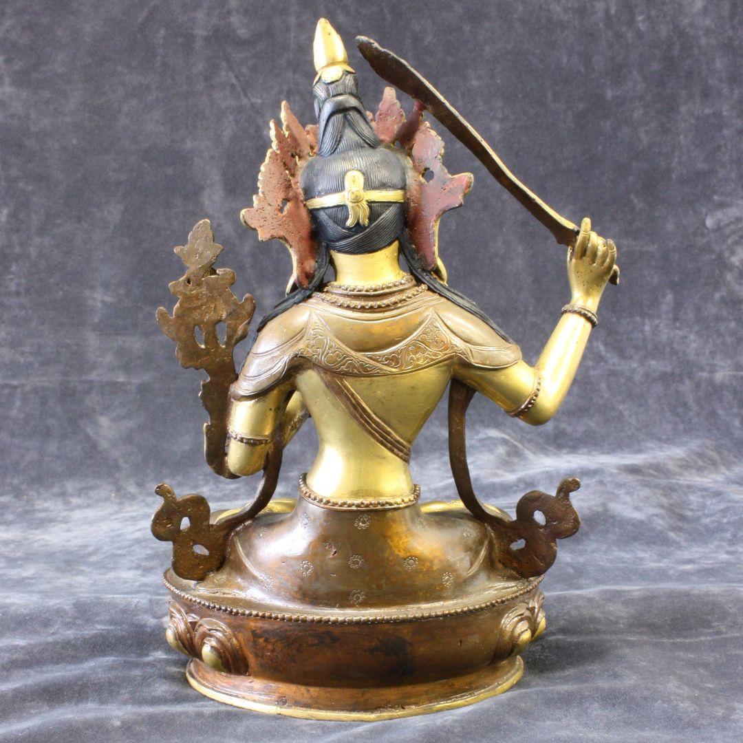 文殊菩薩像 マンジュシュリ 銅製鍍金仕上げ