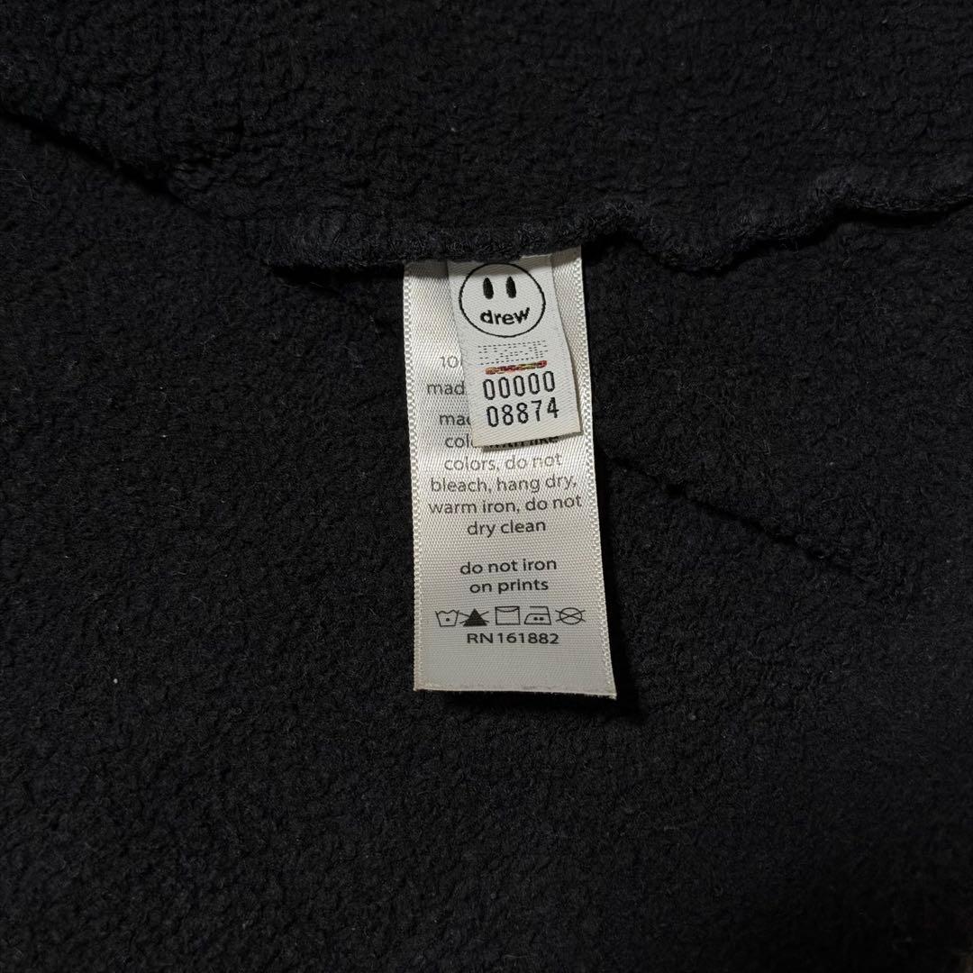drew house スマイルロゴ パーカー S ブラック