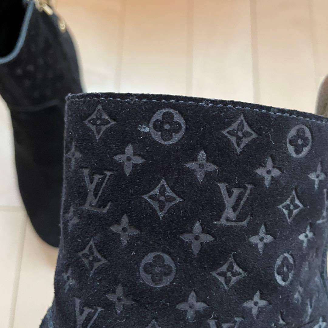 LOUIS VUITTON モノグラム スエード アンクルブーツ 37 1/2