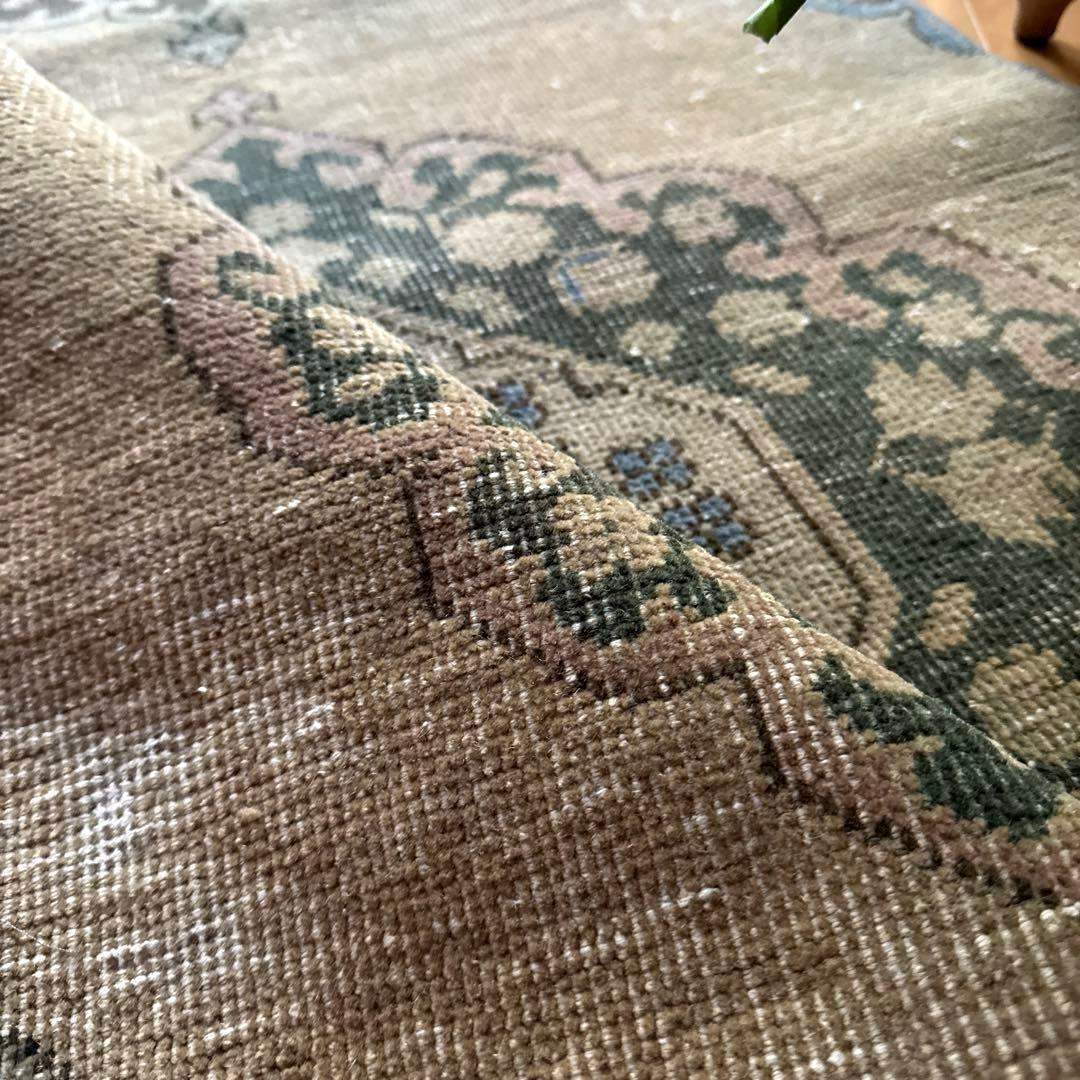 専用ページ　67×139 カーキベージュ　色褪せカラー　トルコヴィンテージラグ