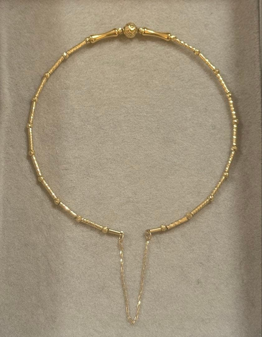 ピーチ　K18デザインバングル　ブレスレット　ミラーボール　キラキラ