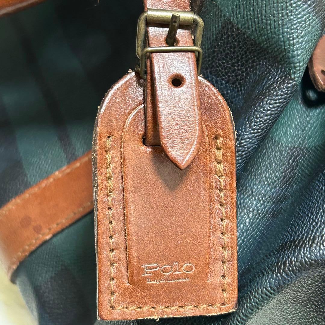 価格交渉歓迎⭐️ ポロラルフローレン　ボストンバッグ　タータンチェック　レザー　革