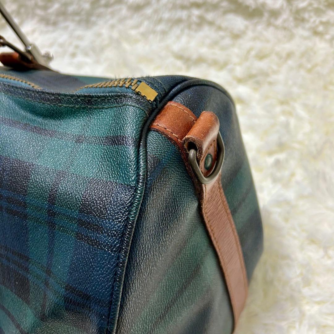 価格交渉歓迎⭐️ ポロラルフローレン　ボストンバッグ　タータンチェック　レザー　革