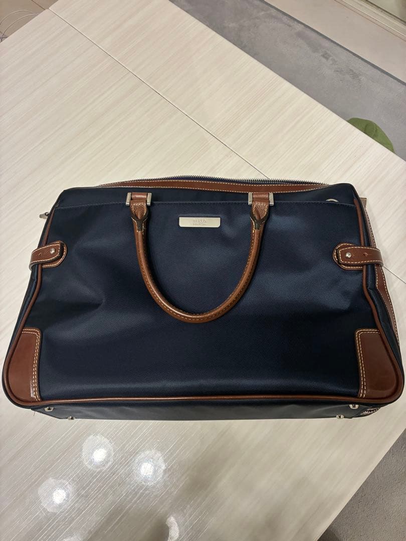 TAKEO KIKUCHI ネイビー ビジネスバッグ