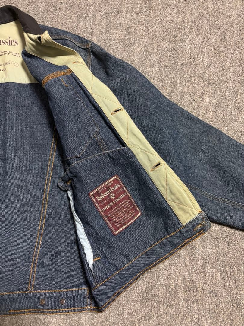Marlboro Classics 90s 襟レザー デニムジャケット