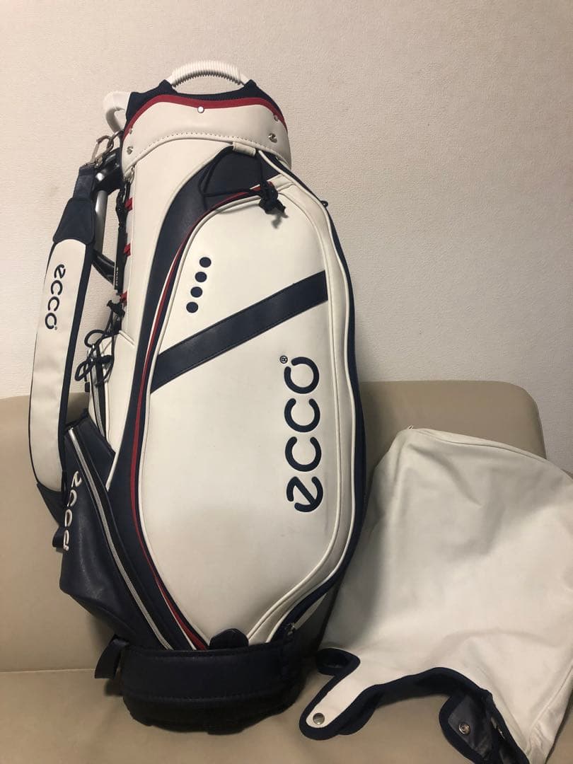 【送料込み】廃盤希少品　ecco キャディバッグ ホワイト/ネイビー/レッド