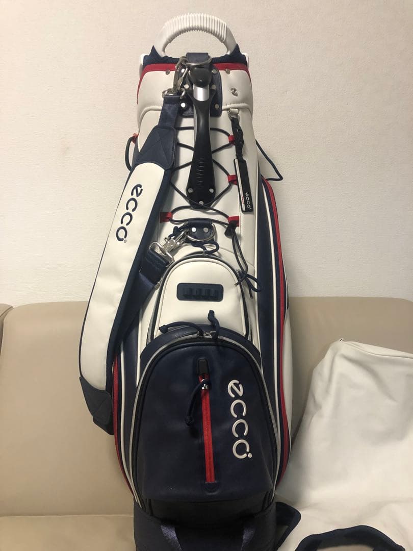 【送料込み】廃盤希少品　ecco キャディバッグ ホワイト/ネイビー/レッド
