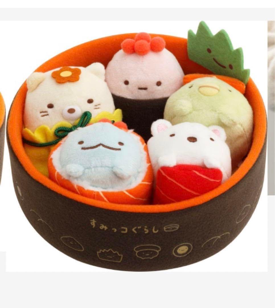 すみっコぐらし　おすしの会　寿司桶　シーンぬいぐるみ6体セット