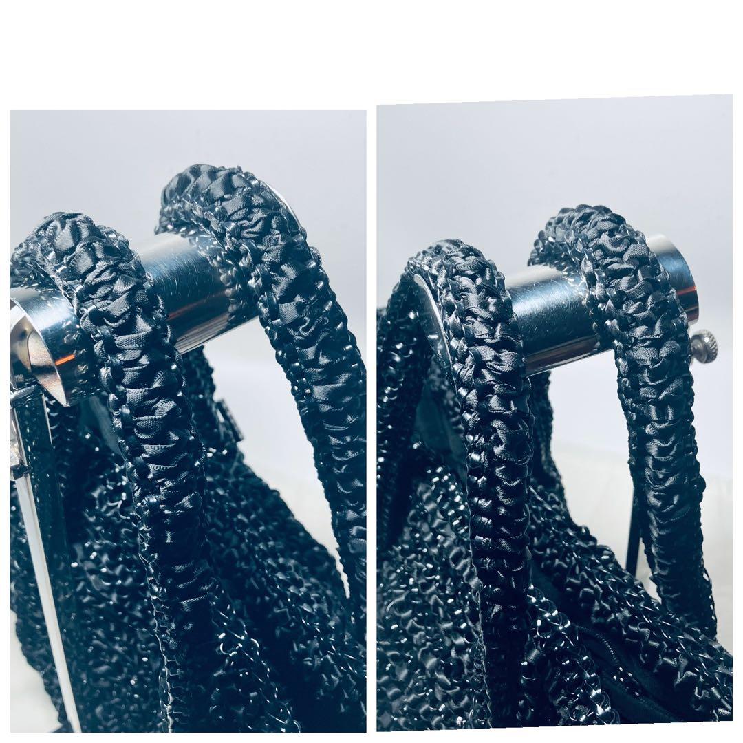 未使用級◇アンテプリマ ワイヤー ハンドバッグ◇ブラック ギャランティカード