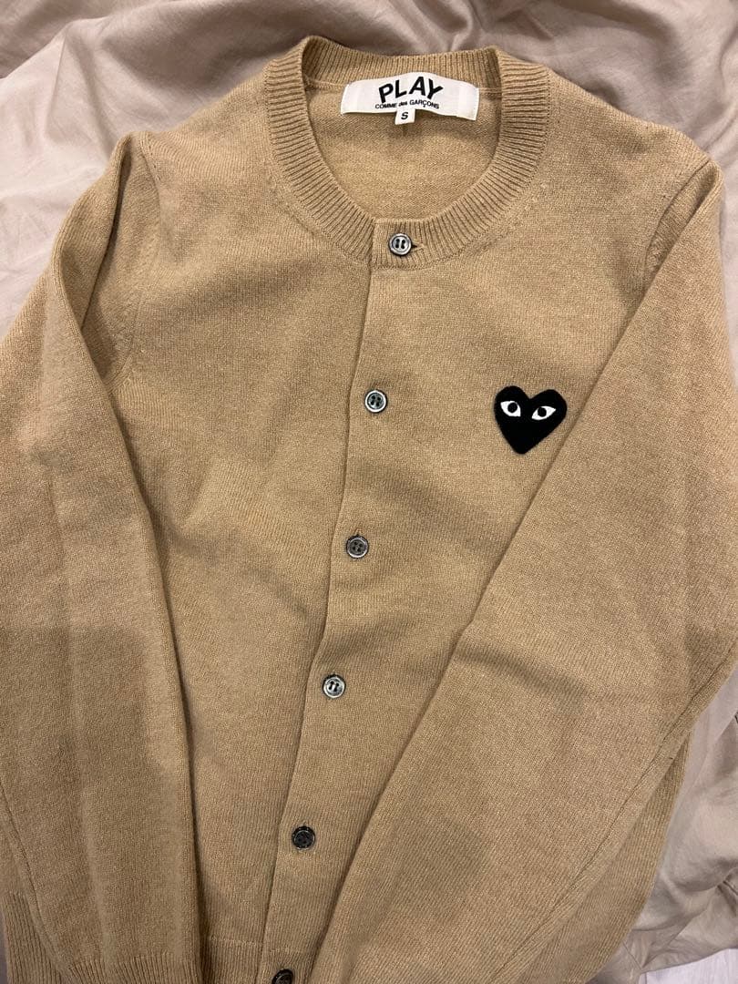 PLAY COMME des GARCONS カーディガン ベージュ S