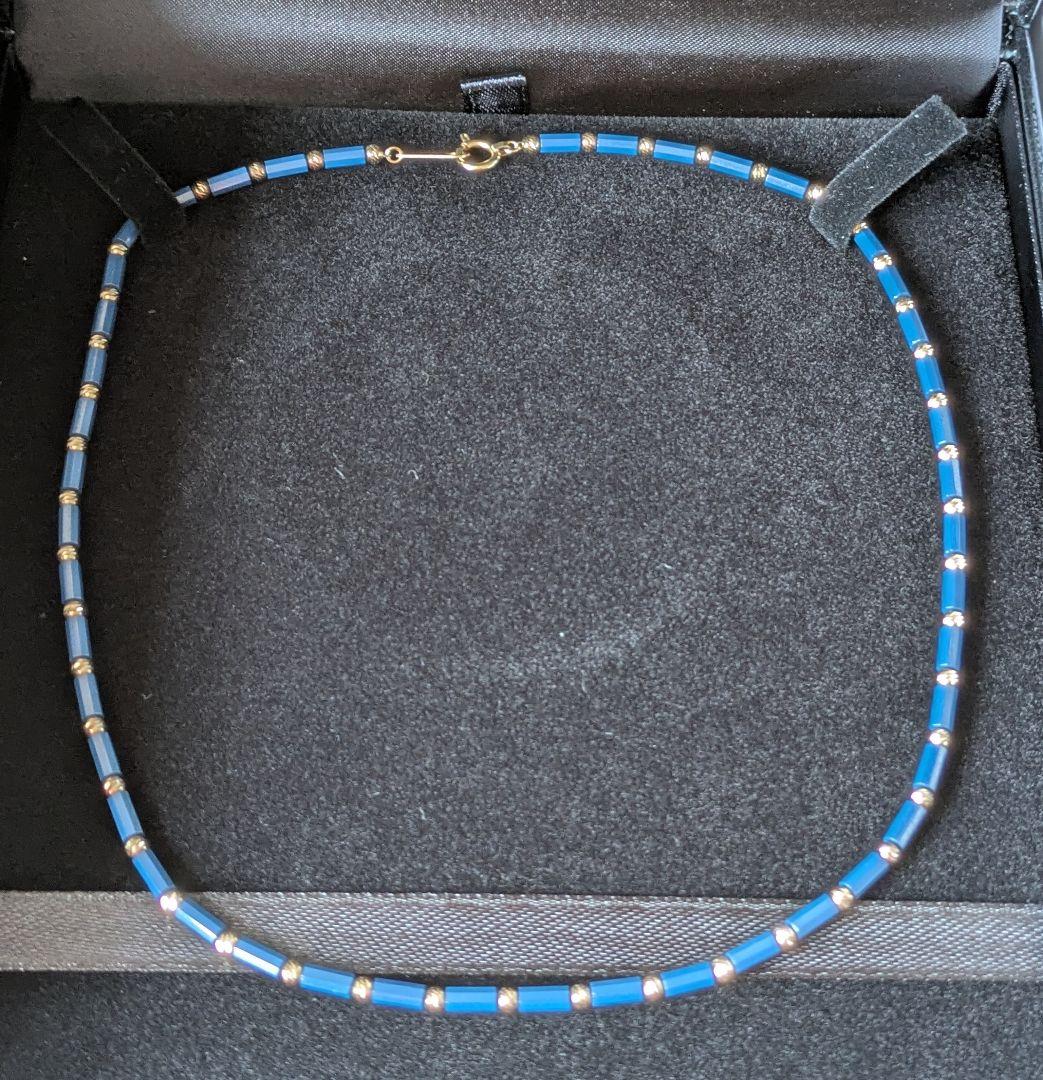 TOMU・ディモアアスカ ゼウス光石ネックレス43cmブルーK18