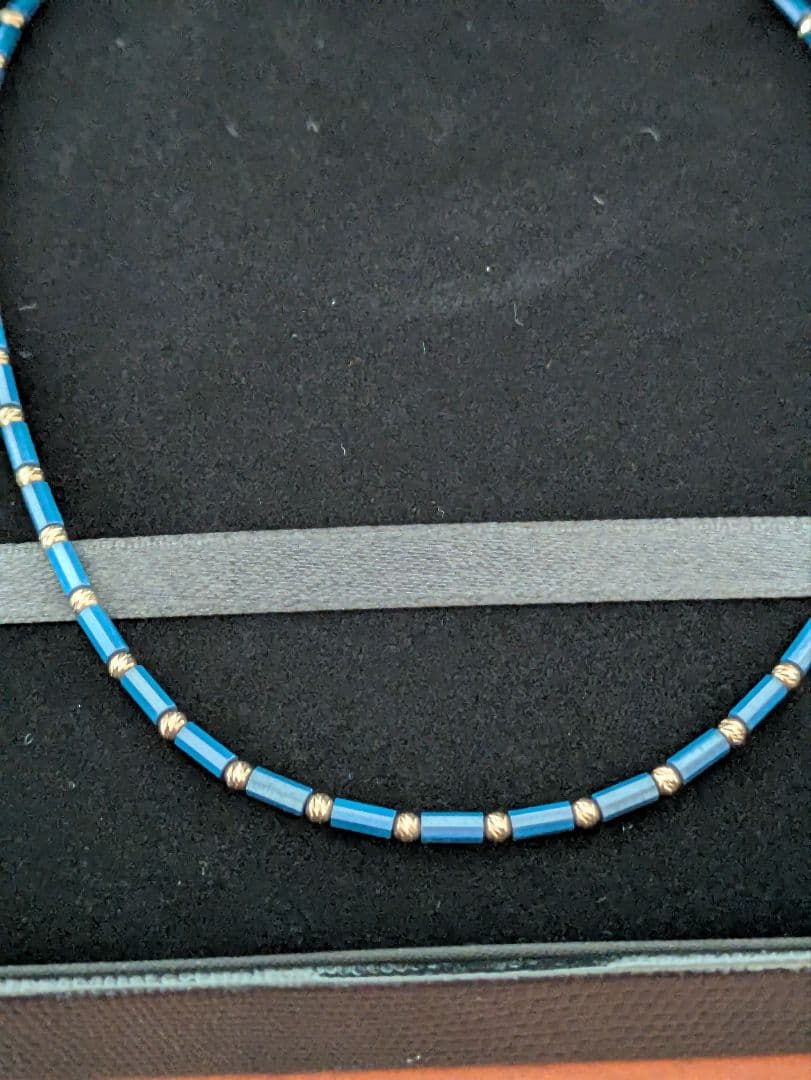 TOMU・ディモアアスカ ゼウス光石ネックレス43cmブルーK18