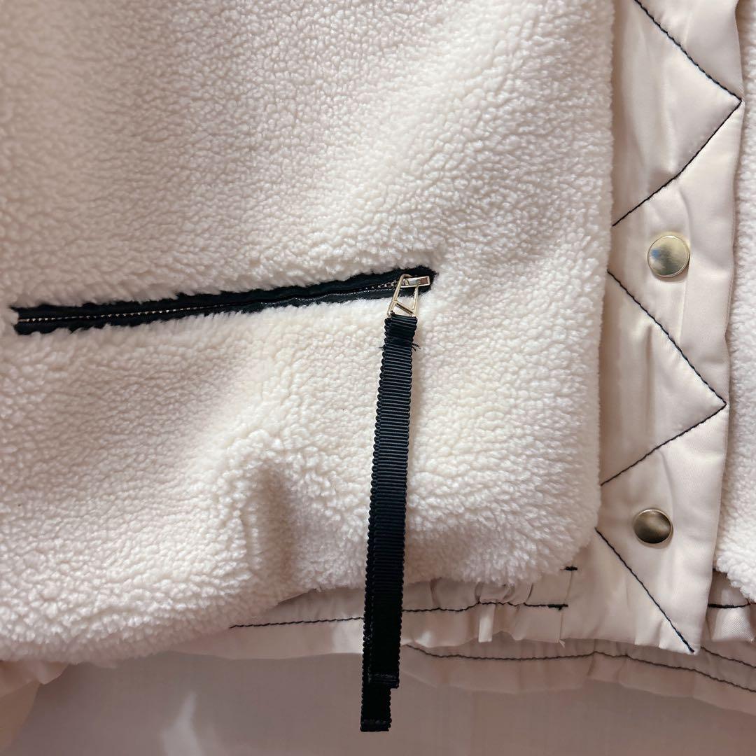 Eimee Lawバックフリルショートボアブルゾン アイボリー