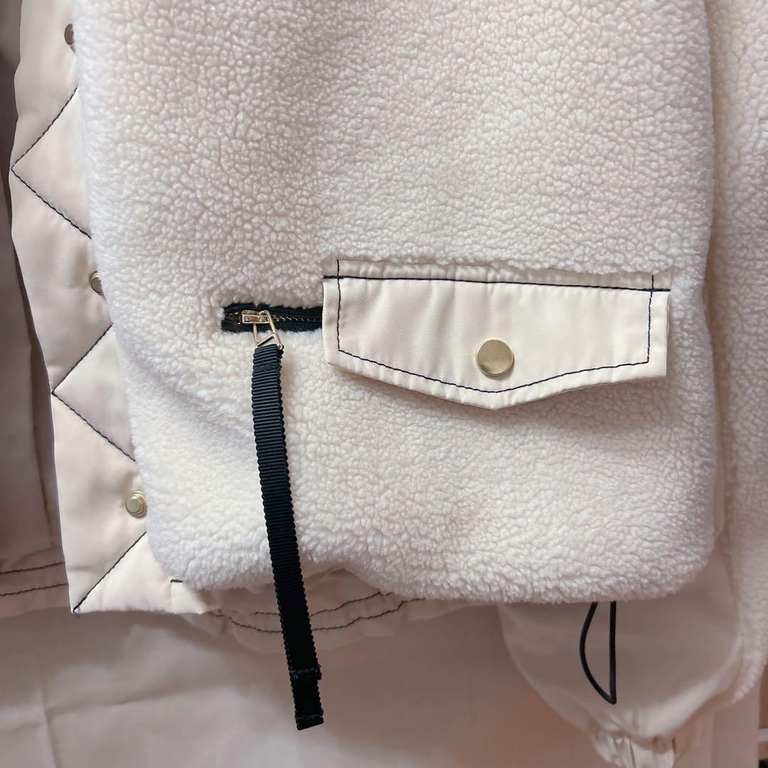 Eimee Lawバックフリルショートボアブルゾン アイボリー