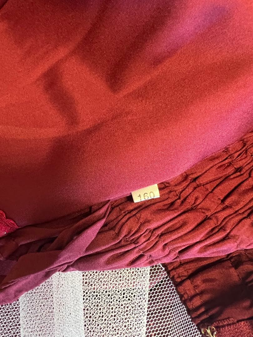 ワインレッド　スパンコール ロングドレス