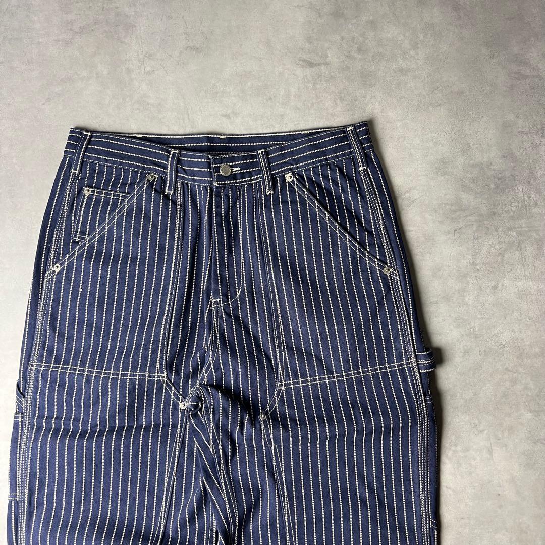 ✅新品未使用　ウォバッシュ　ストライプ　ダブルニー　パンツ　インディゴ　濃紺　L