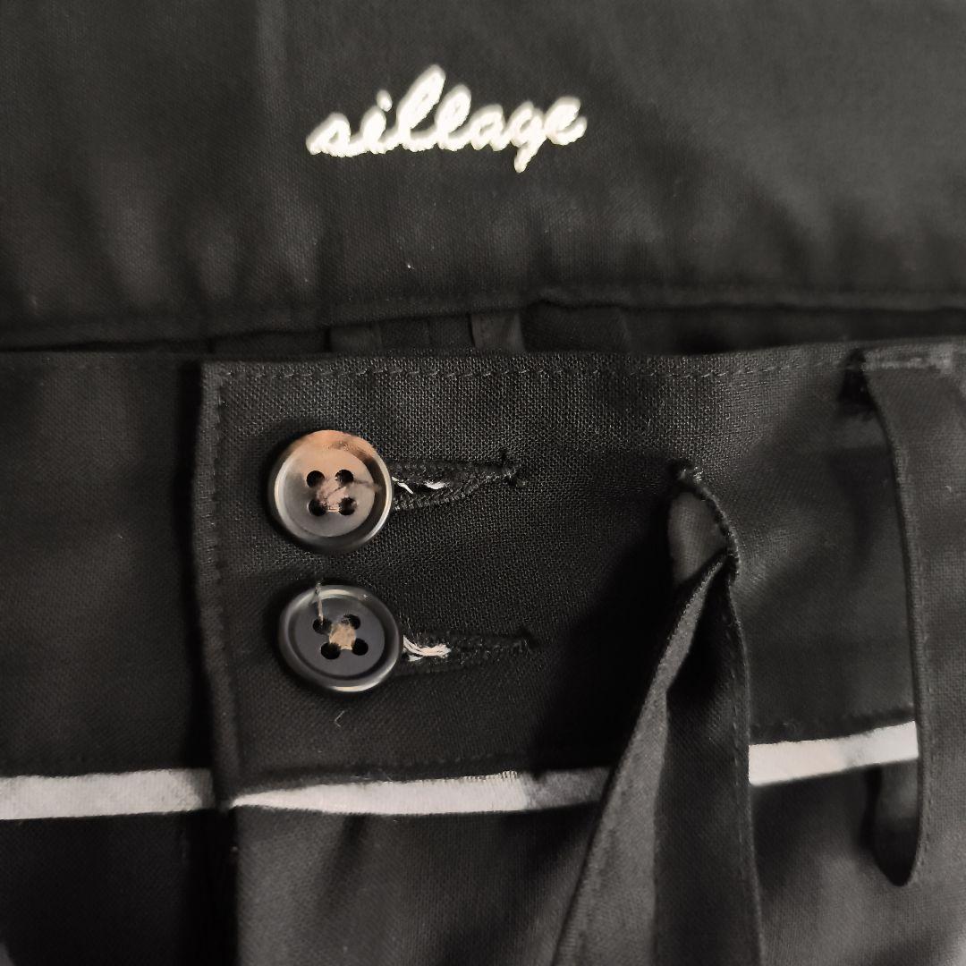 【美品】sillage バギートラウザー パンツ 黒