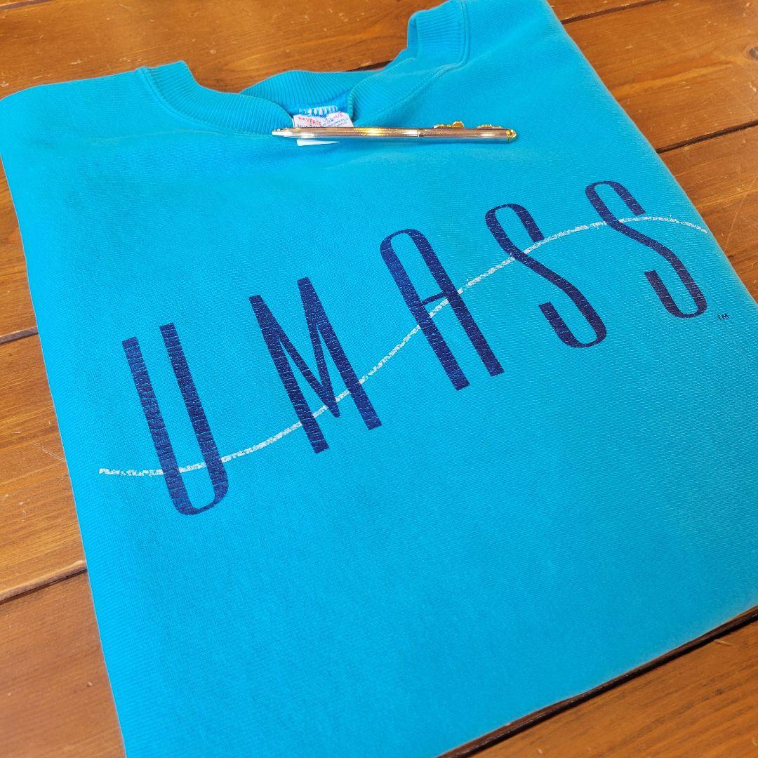90s USA製 チャンピオン リバースウィーブ UMASS プリント
