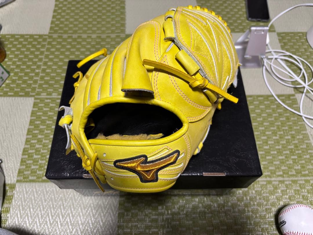 MizunoPro ミズノプロ 軟式投手用グローブ イエロー HAGAJAPAN