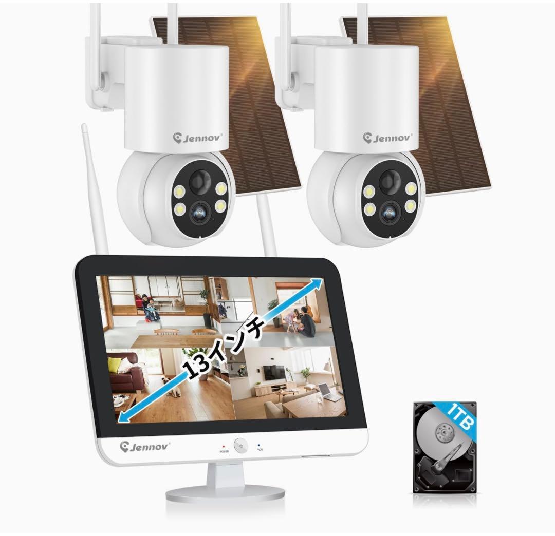 完全無線 防犯カメラ ワイヤレス 屋外 ソーラー 400万画素 360°回転