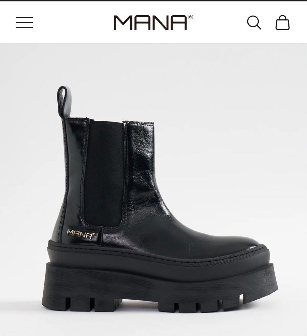 MANAチャンキーソールサイドゴアブーツBLACK 37size 超美品