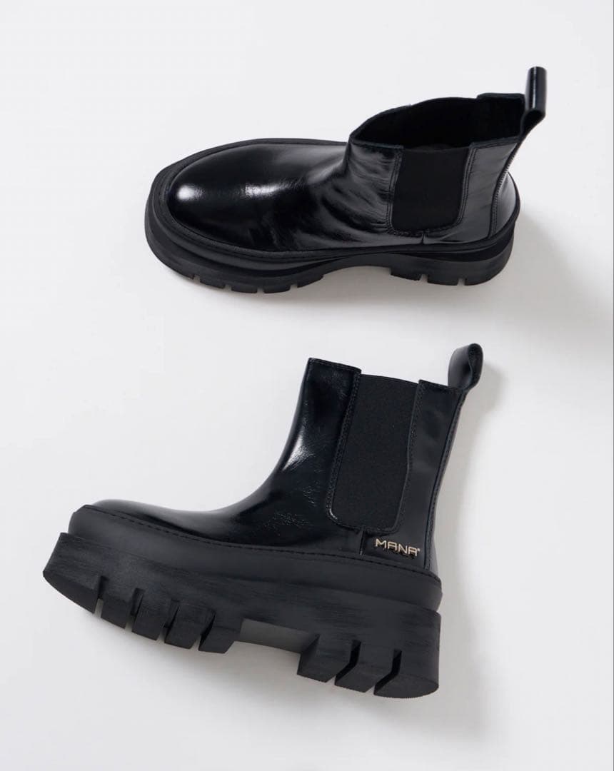 MANAチャンキーソールサイドゴアブーツBLACK 37size 超美品