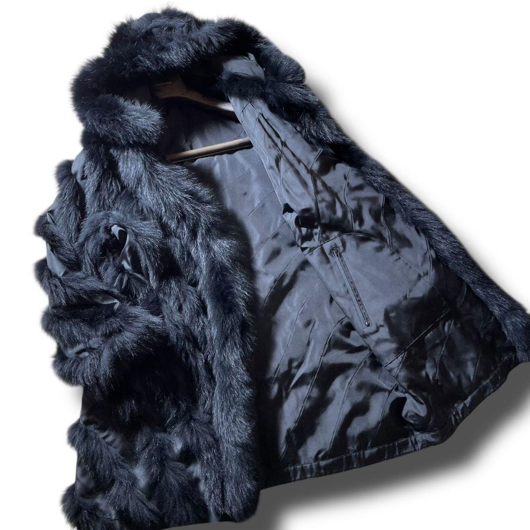 【希少品/入手困難】ロングコート リバーシブル シルク フォックス ベルト　光沢