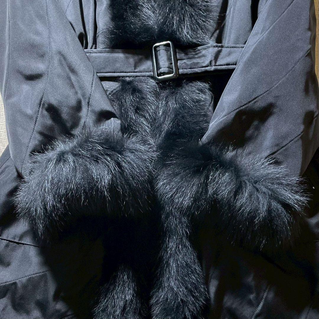 【希少品/入手困難】ロングコート リバーシブル シルク フォックス ベルト　光沢