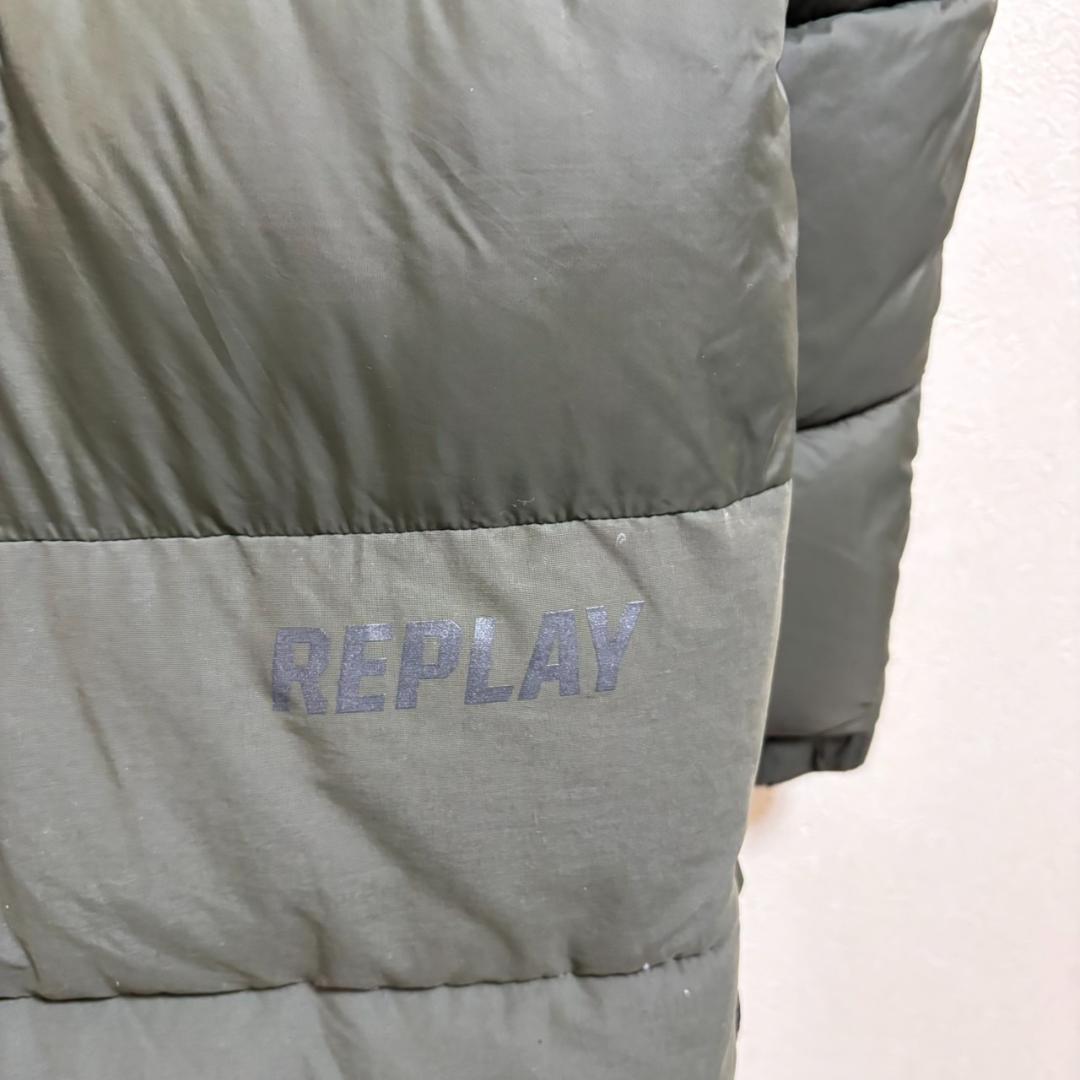 美品 REPLAY 中綿 ロングダウンコート ヘビーウェイト カーキ