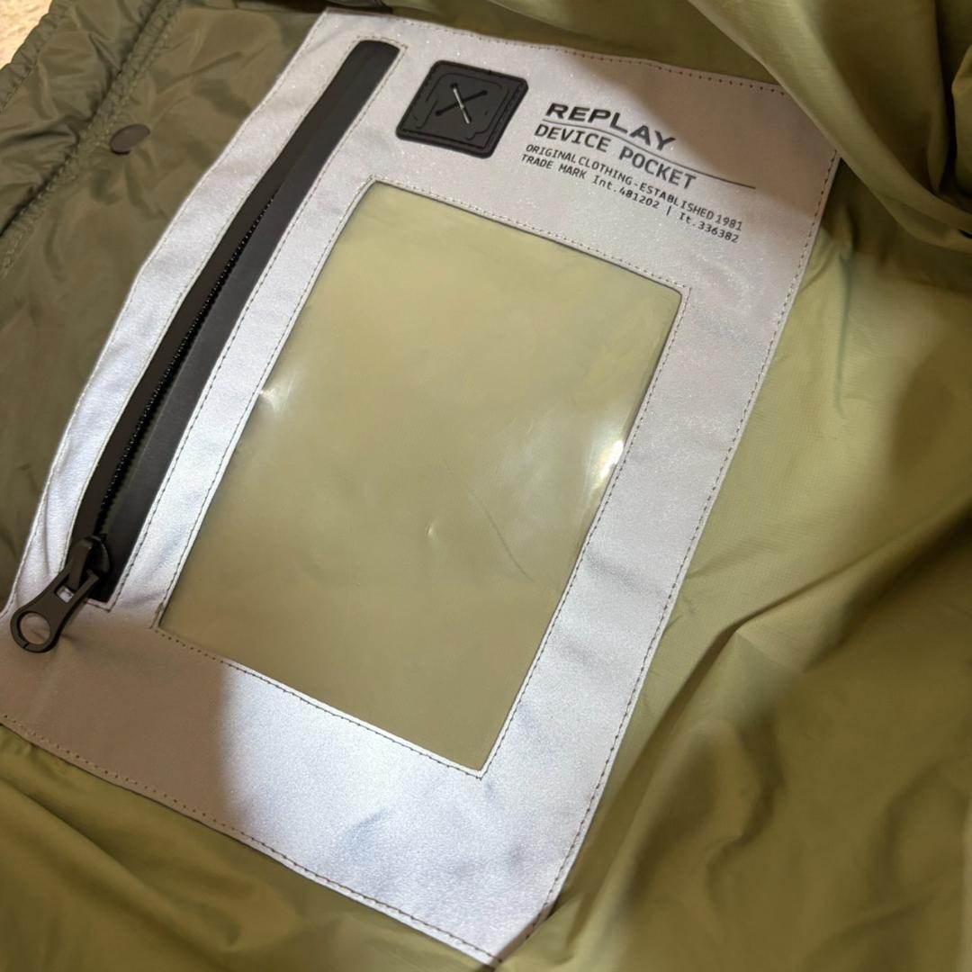 美品 REPLAY 中綿 ロングダウンコート ヘビーウェイト カーキ
