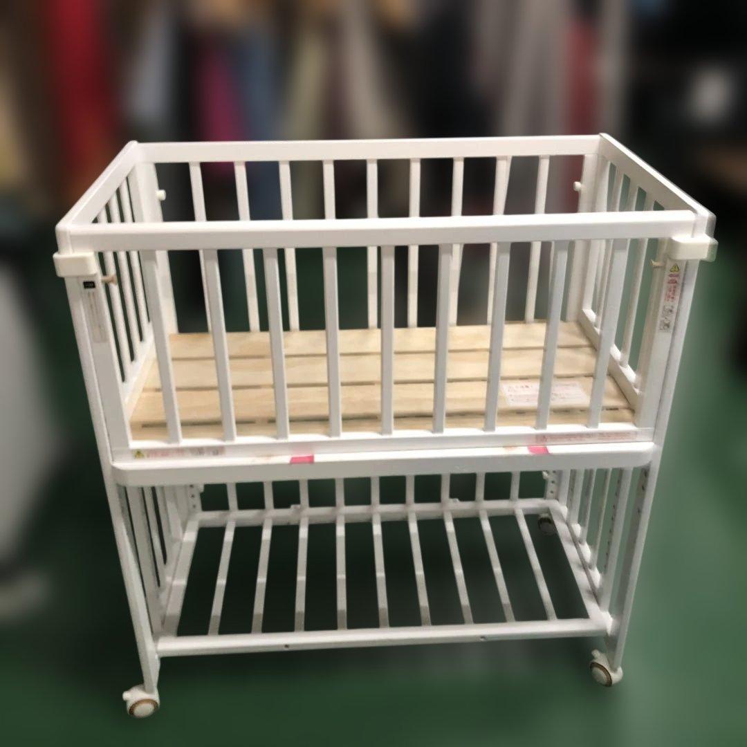 大和屋 そいねーる+ロング ベビーベッド ホワイト キャスター付き ベビー用品