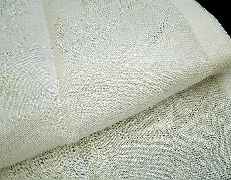 ★美品 夏物 麻 白地 長襦袢 半衿付 仕立上り＜J348＞★