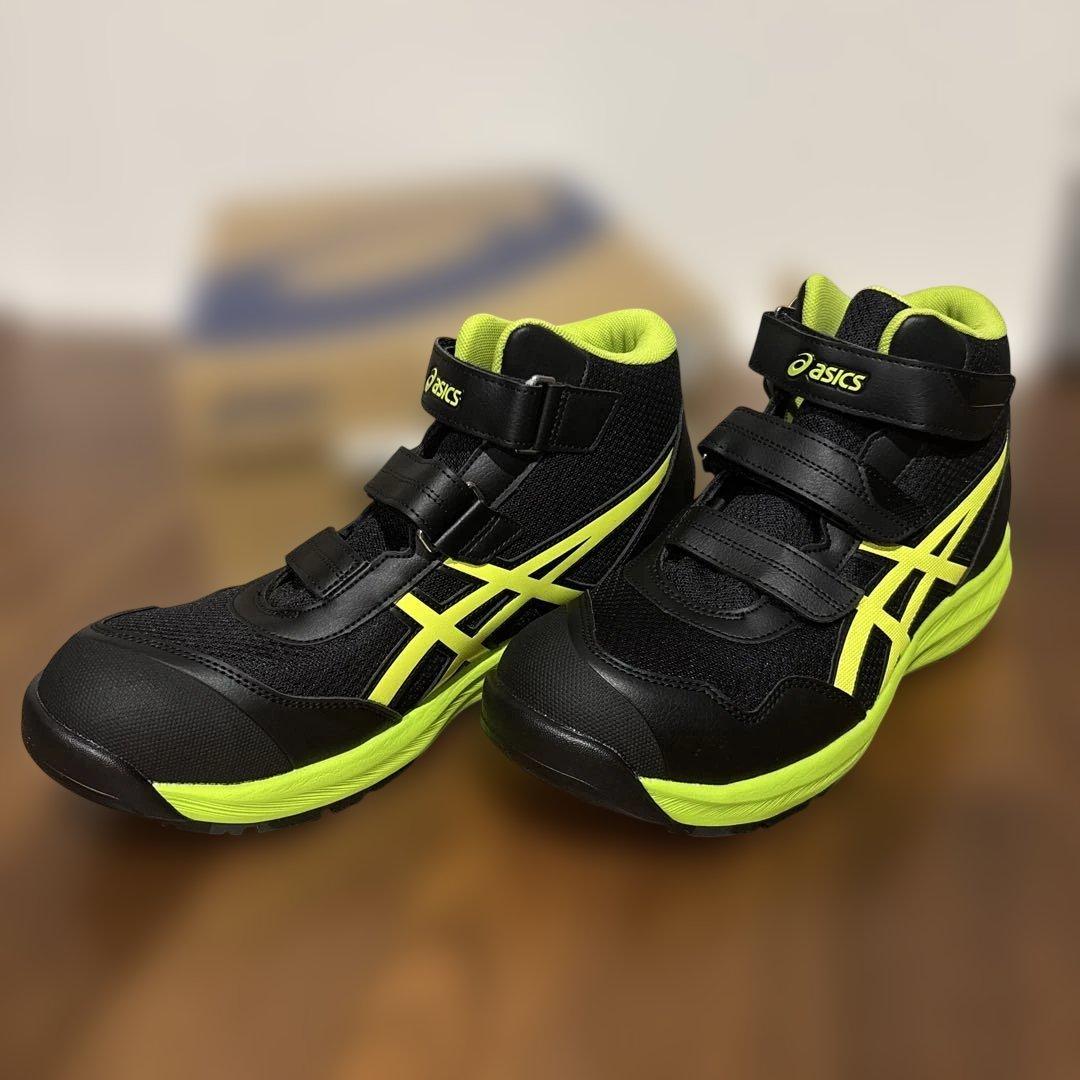 asics WINJOB CP216 ブラック/ネオンライム 27.5cm