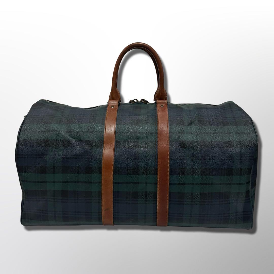 き*ろ様 ラルフローレン レザーPVC 2way ブラックウォッチ 大容量ボスト