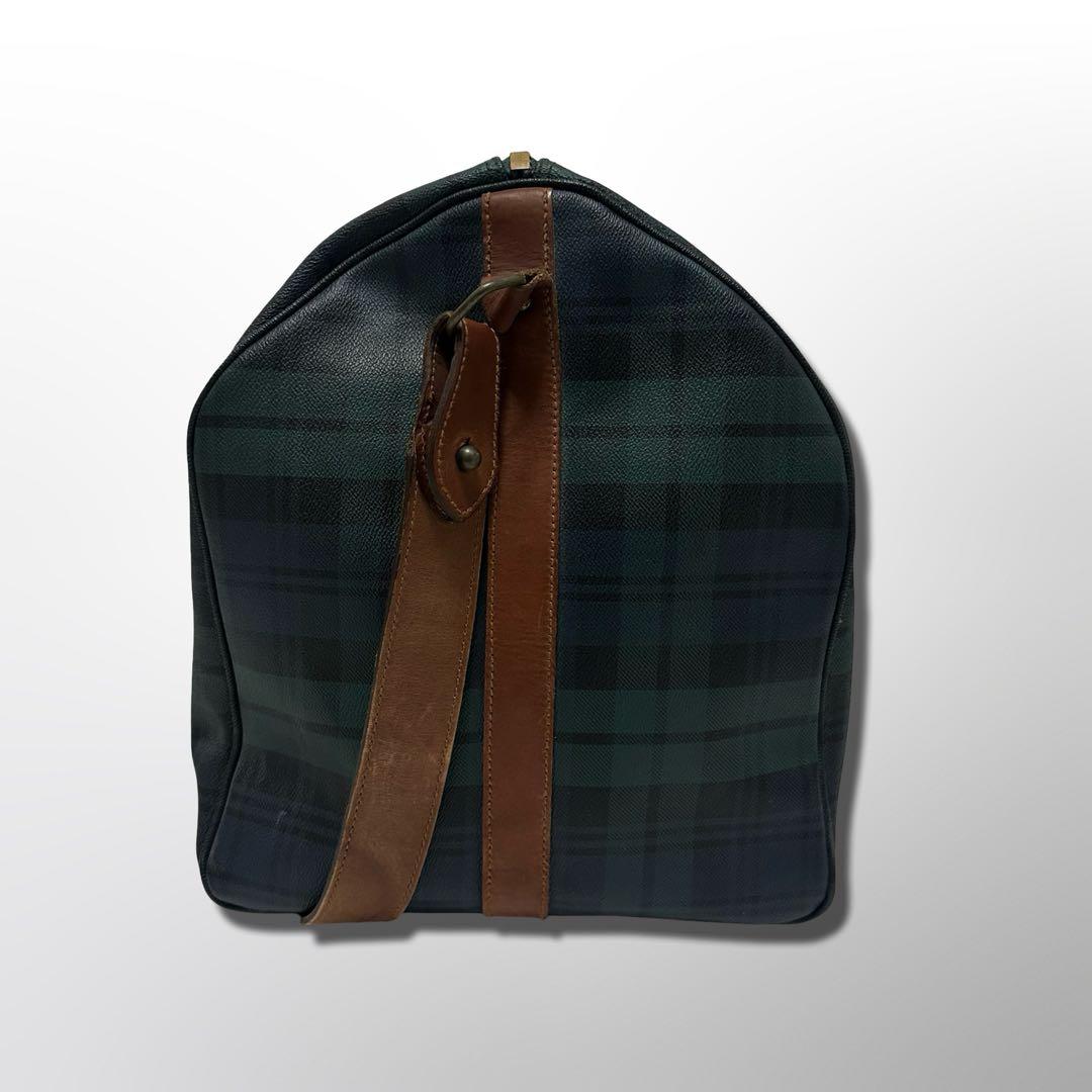 き*ろ様 ラルフローレン レザーPVC 2way ブラックウォッチ 大容量ボスト