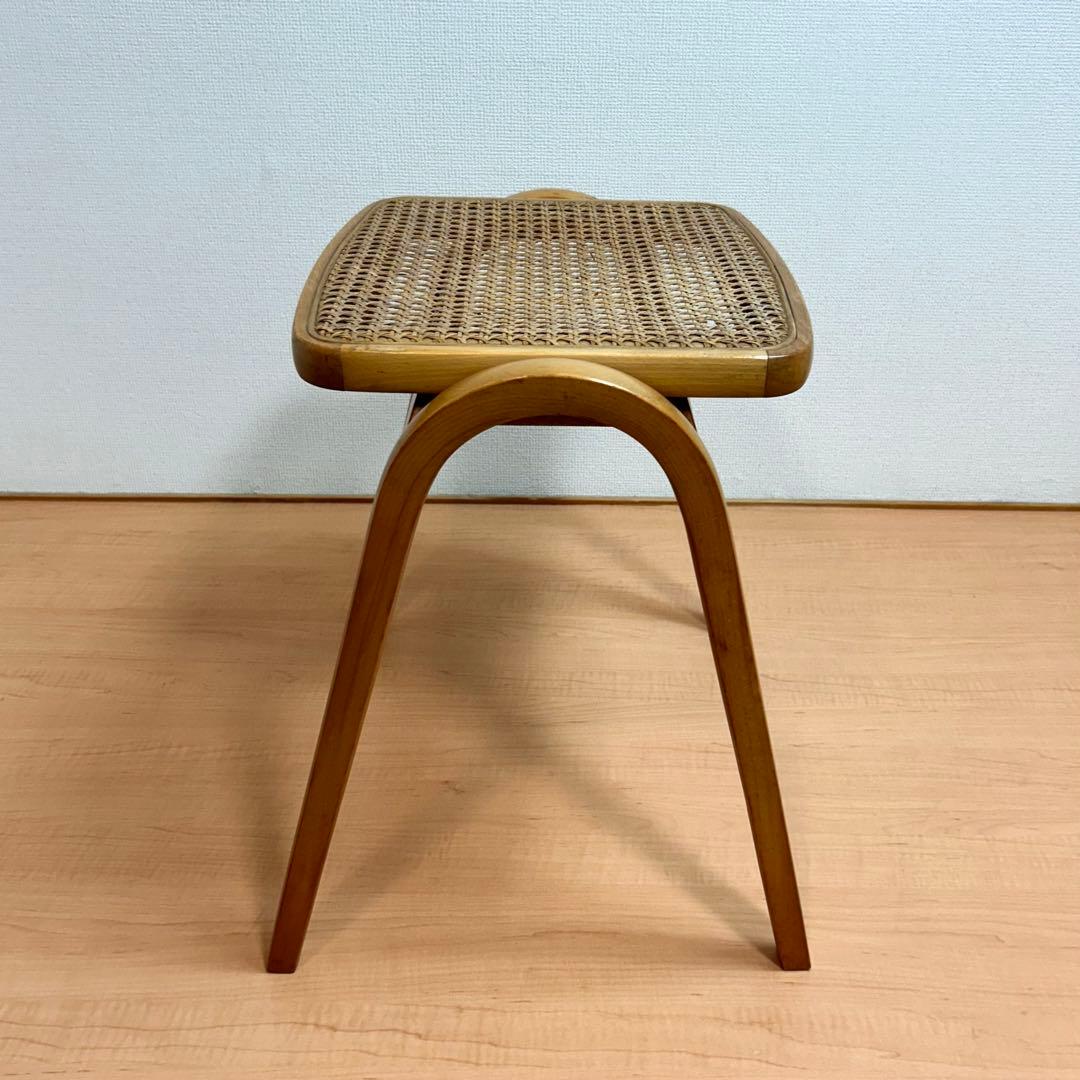 秋田木工 ラタン スツール 剣持勇 ヴィンテージ スタッキング 藤編み アキモク