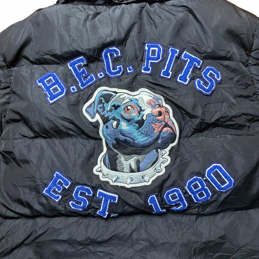 ダウンベスト 3XL B.E.C PITS 刺繍 ピットブル ブラック AKOO