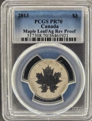 銀貨 プレミア 最高グレード世界に3枚 カナダ 2013年 メイプルリーフ