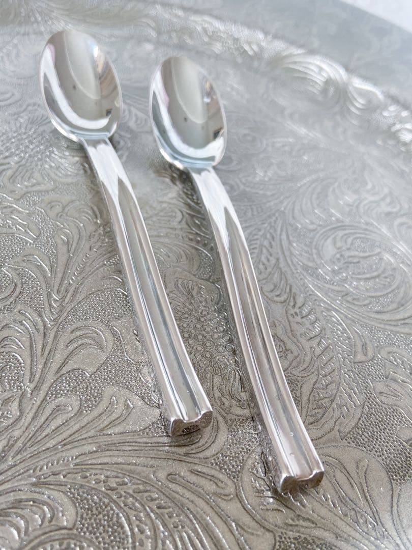 エルメス　Hデザイン　スプーン　シルバープレート　2本セット14センチ