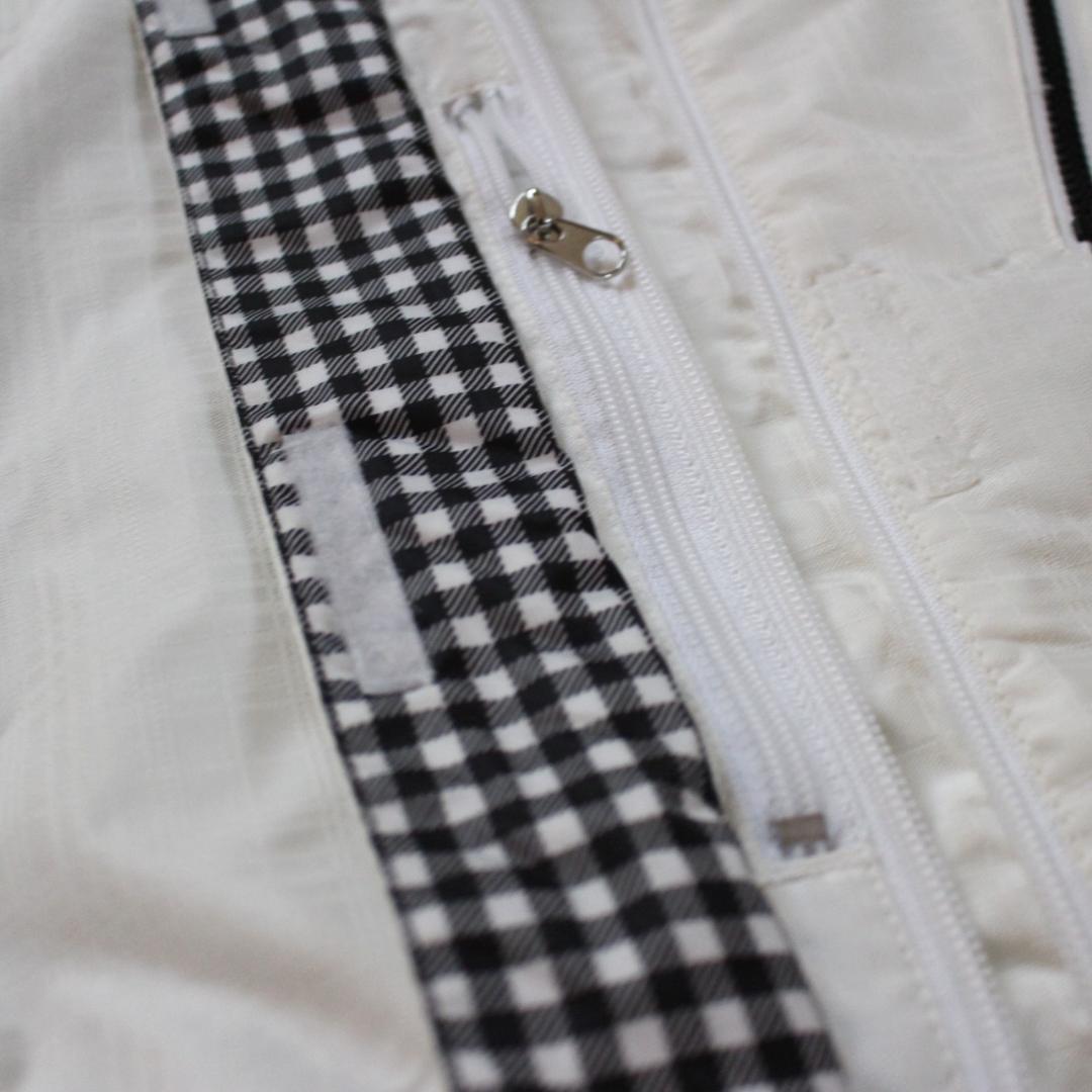 美品★KASTLEホワイト×ブラックギンガムチェックスキーウェア レディースL