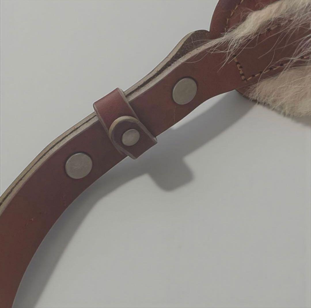 極美品★イサムカタヤマ バックラッシュ ショルダーバッグ バナナ 毛皮 本革