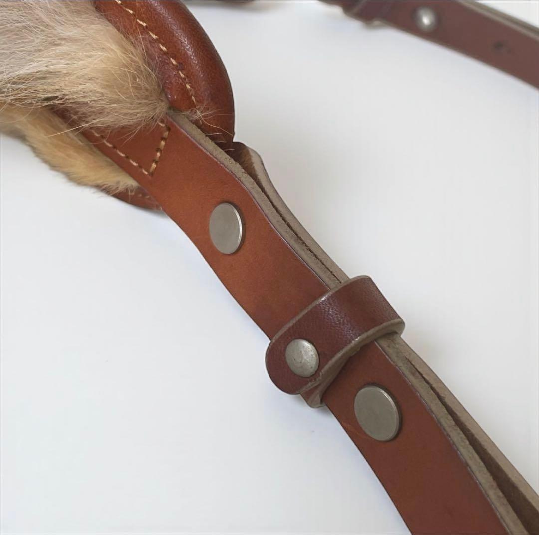 極美品★イサムカタヤマ バックラッシュ ショルダーバッグ バナナ 毛皮 本革