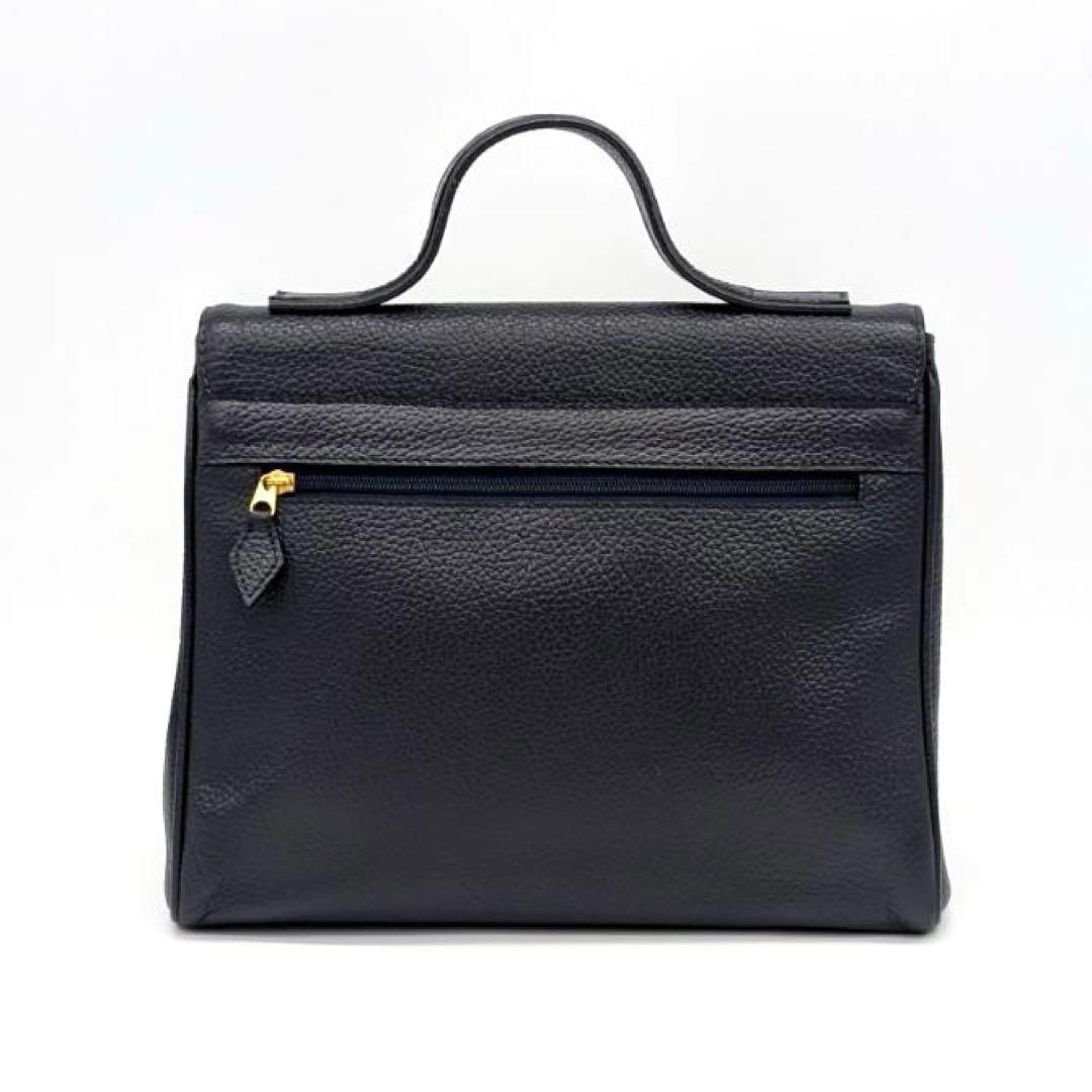 HENRY HIGH CLASS✨ハイクラス　ハンドバッグ　シボ革　ネイビー