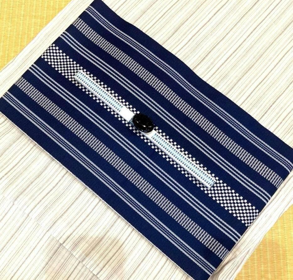 画像の帯つき◆◆古典高級しじら織り夏着物&浴衣◆新品未使用　呉服店購入浴衣