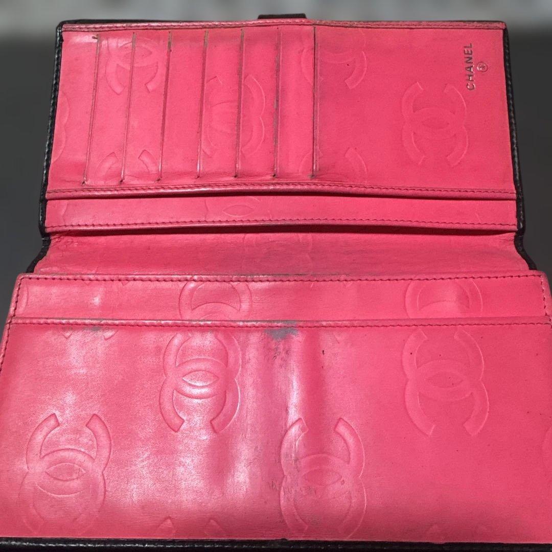 CHANEL ブラック 長財布 キルティング