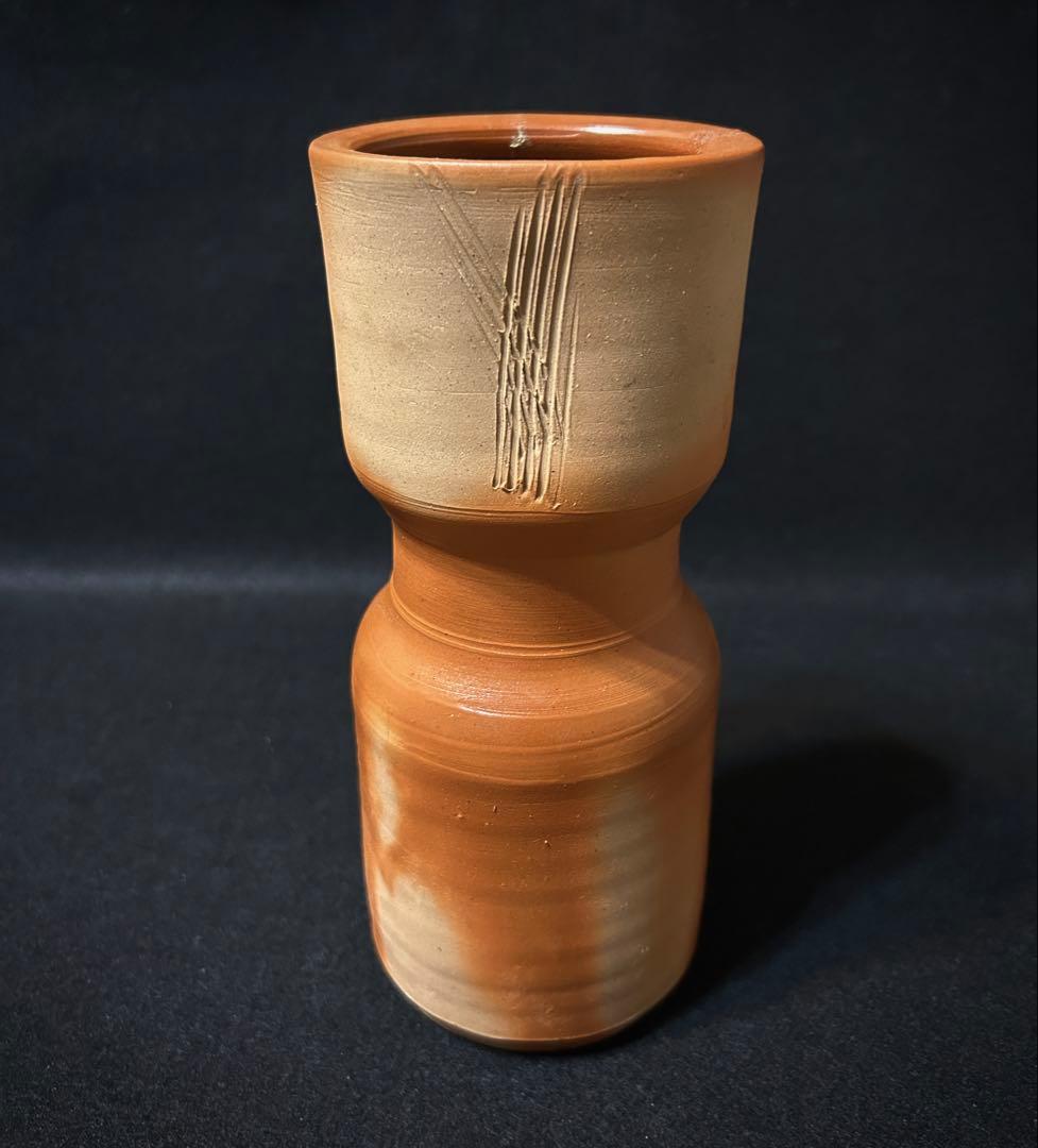 備前焼 藤原雄 緋襷 花瓶 人間国宝 陶芸 備前