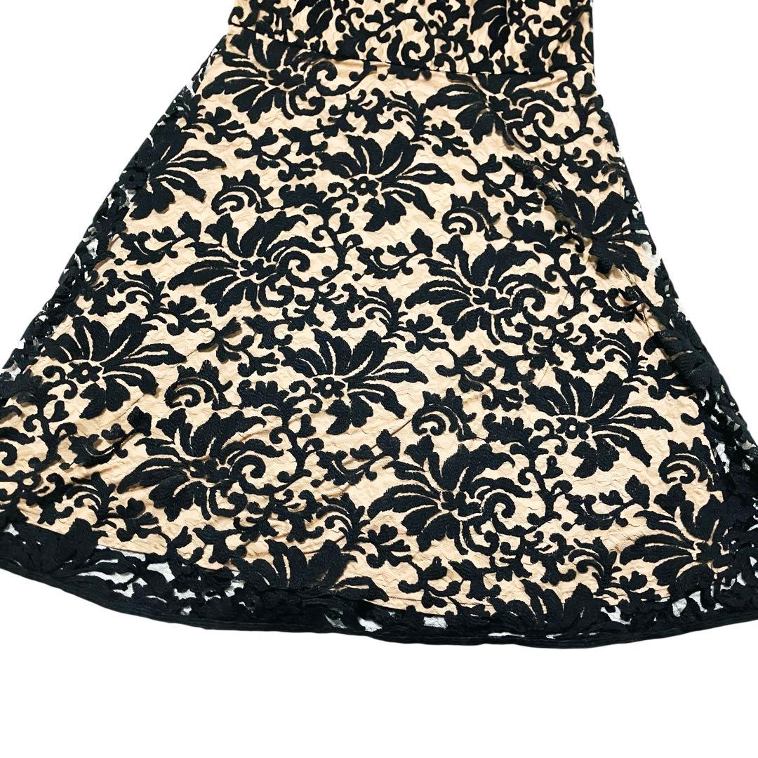 美品♡ タダシショージ レースワンピース ドレス 花柄 刺繍 ブラック　ベージュ